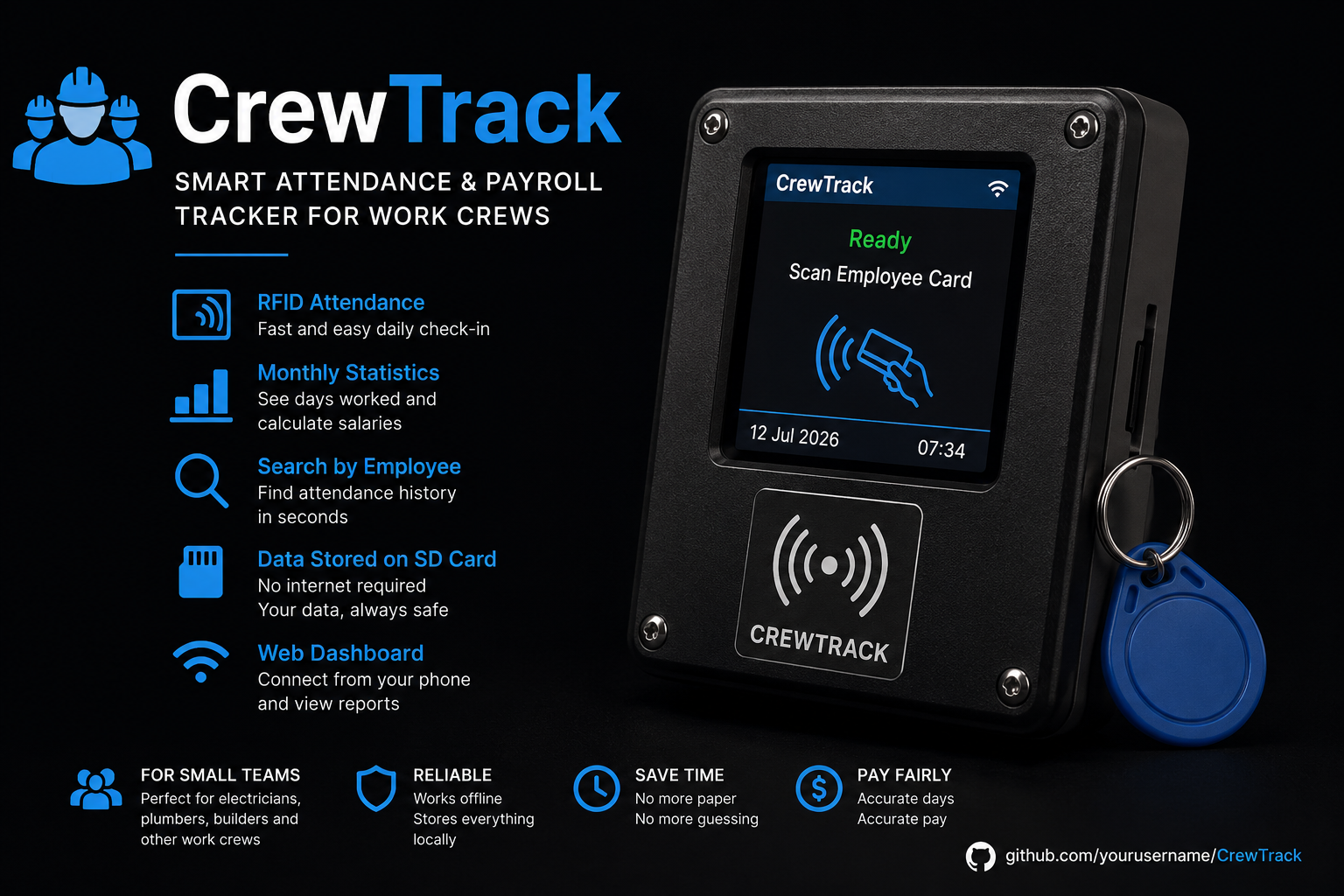 CrewTrack - RFID Attendance Device